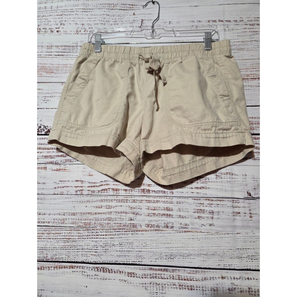 The North Face Womens Tan Khaki Organic Cotton Drawstring Casual Shorts Size M